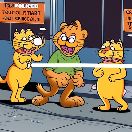  Garfield getting caught by the police and getting arrested