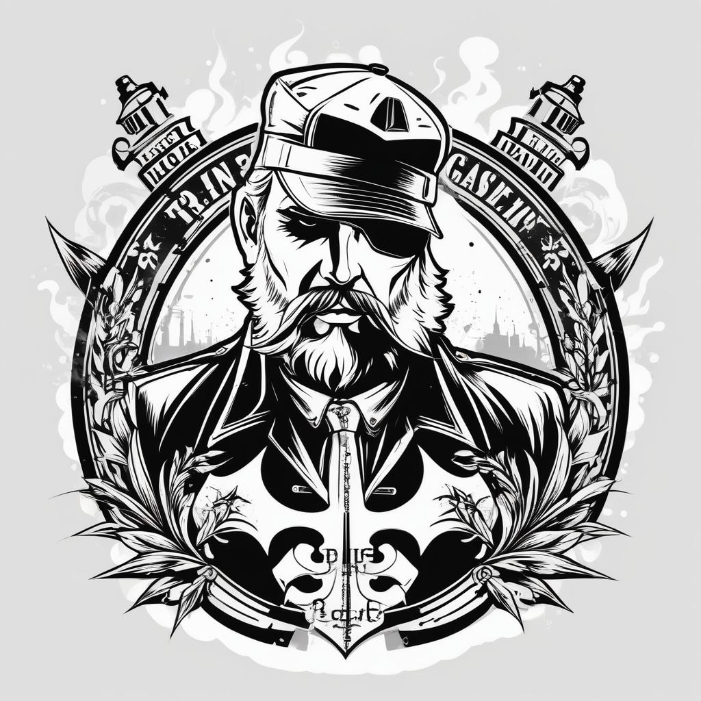  silhouette style impressive cnc european gangster design for t shirt, vector, gangster style, 4k, 8k, hd, hq, pinterest, detailed, clear lines, trend, aesthetics, stamp, , gang theme, grunge, vector stamp, white background, smoke . high contrast, minimalistic, black and white, stark, dramatic