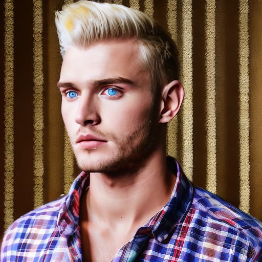 portrait+ style Russian LGBT queer TV actor blonde hunk dude face