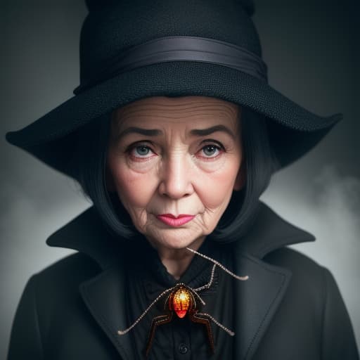  little old lady swallowing a spider, High quality, High resolution, highly detailed, cinematic lighting, intricate, sharp focus, (centered image composition), (professionally color graded), ((bright soft diffused light)), volumetric fog, trending on instagram, HDR 4K, 8K