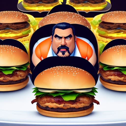  (fat man eating 100 burgers), photorealistic, highly detailed, 4k, high quality hyperrealistic, full body, detailed clothing, highly detailed, cinematic lighting, stunningly beautiful, intricate, sharp focus, f/1. 8, 85mm, (centered image composition), (professionally color graded), ((bright soft diffused light)), volumetric fog, trending on instagram, trending on tumblr, HDR 4K, 8K