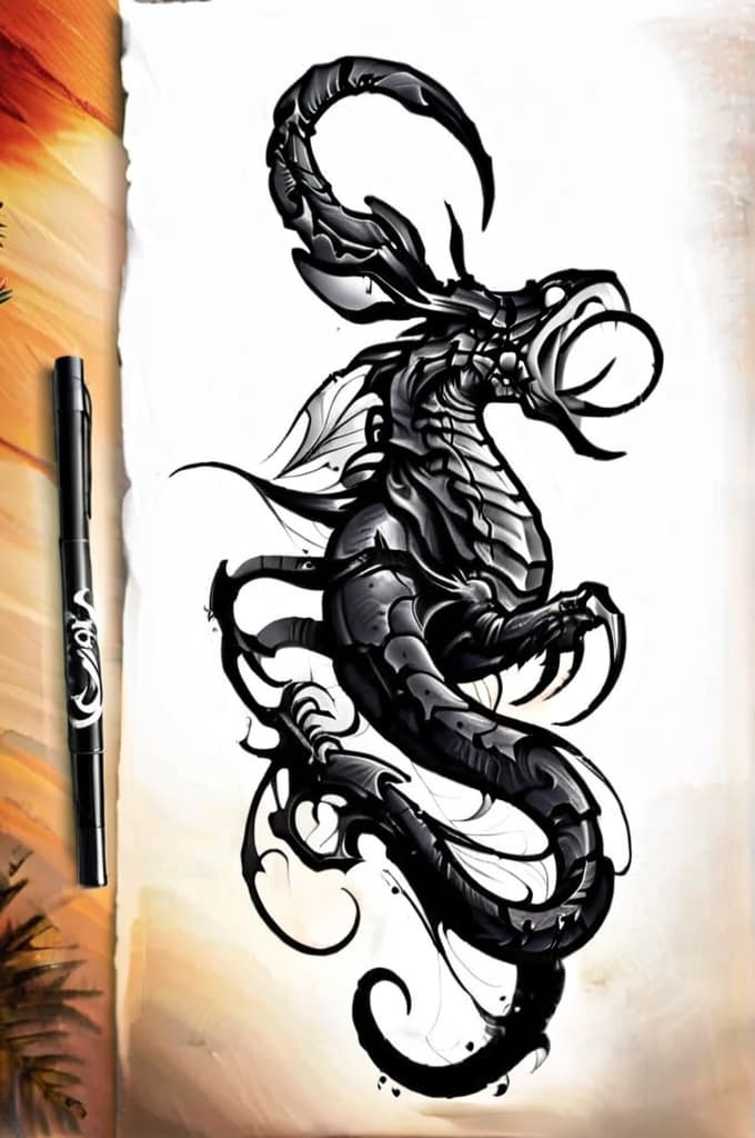  the name sofia with a scorpion, (tattoo sketch:1.25)