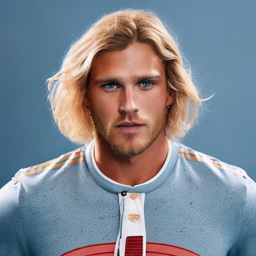 portrait+ style UEFA superstar blonde hunk dude face