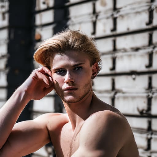 portrait+ style Russian LGBT queer twink blonde hunk dude face