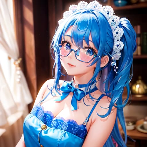  master piece , best quality,cute girl blue