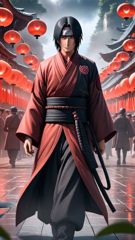  create an anime art of itachi uchiha fully unleashing his mangekyo sharingan's true power. hyperrealistic, full body, detailed clothing, highly detailed, cinematic lighting, stunningly beautiful, intricate, sharp focus, f/1. 8, 85mm, (centered image composition), (professionally color graded), ((bright soft diffused light)), volumetric fog, trending on instagram, trending on tumblr, HDR 4K, 8K