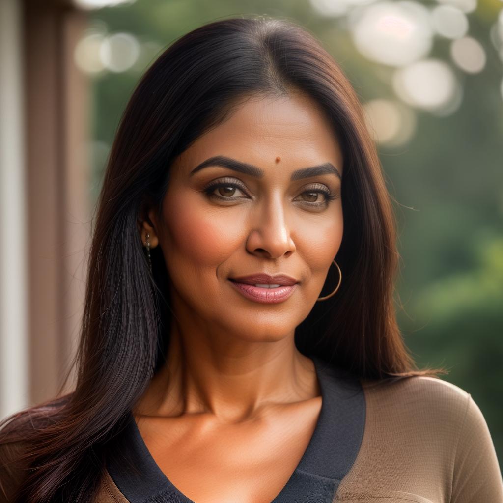  (((realistic full torso frontal head shot of a light brown to medium brown skin tone woman))), aditi yashika rao, ((indian heritage)), mature face, hazel eye color, ((straight hair style)), ((black hair color)), ((athletic body type)), medium size, big size, (mature straight nose), (mature prominent cheekbones), (mature smooth jawline), (mature full lips), (mature broad forehead), (mature even eyebrows), (mature dimpled chin), standing straight looking directly into the camera,((wearing fitted polo shirt with deep v neck and monogrammed pocket)), backyard in background, 1, best quality, highest quality, award winning photo, masterpiece, raw, professional photography, photorealism, sharp focus, cinematic, high resolution hyperrealistic, full body, detailed clothing, highly detailed, cinematic lighting, stunningly beautiful, intricate, sharp focus, f/1. 8, 85mm, (centered image composition), (professionally color graded), ((bright soft diffused light)), volumetric fog, trending on instagram, trending on tumblr, HDR 4K, 8K