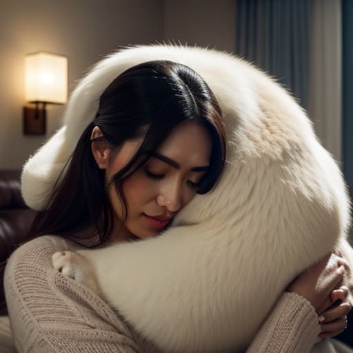  a big cat hugs a cute girl in the living room,kyoto hyperrealistic, full body, detailed clothing, highly detailed, cinematic lighting, stunningly beautiful, intricate, sharp focus, f/1. 8, 85mm, (centered image composition), (professionally color graded), ((bright soft diffused light)), volumetric fog, trending on instagram, trending on tumblr, HDR 4K, 8K