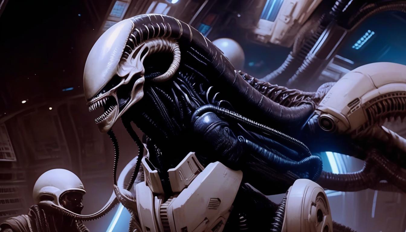  xenomorph, monster, space, realism, horror, bio, mechanics, ancient egypt