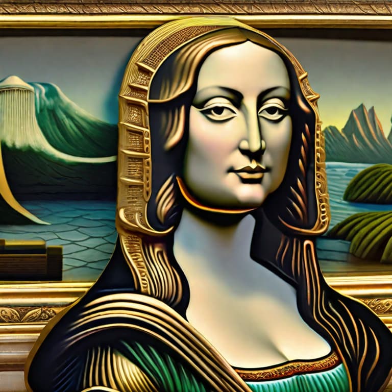  mona lisa alien with tentacles hyperrealistic, full body, detailed clothing, highly detailed, cinematic lighting, stunningly beautiful, intricate, sharp focus, f/1. 8, 85mm, (centered image composition), (professionally color graded), ((bright soft diffused light)), volumetric fog, trending on instagram, trending on tumblr, HDR 4K, 8K