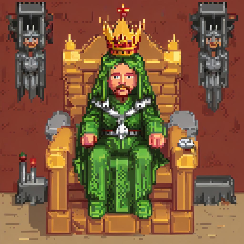  pixel art make a pixel throne image front view . low res, blocky, pixel art style, 8 bit graphics