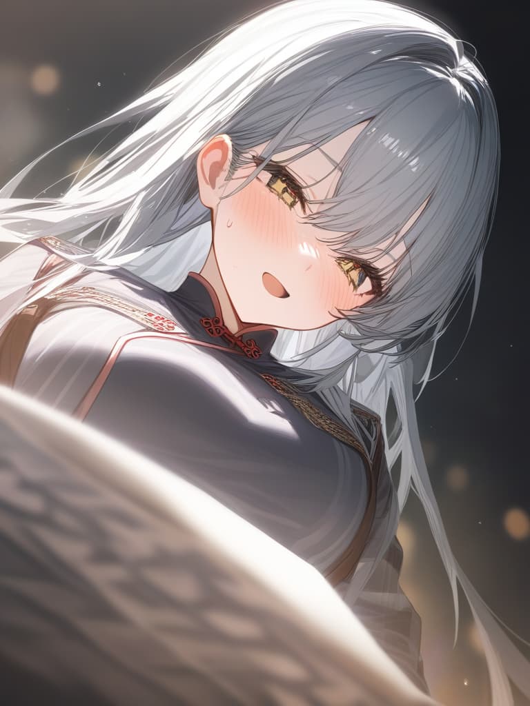  china clothes, girls, gray hair, masterpiece, best quality,8k,ultra detailed,high resolution,an extremely delicate and beautiful,hyper detail