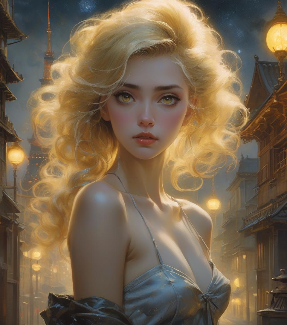  dreamscape art by craola, dorian vallejo, damian lechoszest, todd lockwood.luis royo portrait of japanese girl, gold hair , tokyo tower, osaka, anime art, photorealistic, garden, sprinklers, lithography, detailed, gothic, or intricate fantasy ambiance, ernst lockwood, royo, mannerism, sharp angles, half body art of a beautiful gentle girl in pin up style, magical portrait, dynamic movement, twilight, starry, road, author kuindzhi, rockwell, rough textures, perfect face, emphasis on facial details, dynamic movement, frame illumination, mysticism, magic, heavy metal, dungeons and dragons, medieval lore . surreal, ethereal, dreamy, mysterious, fantasy, highly detailed