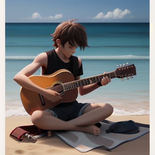  guitar player on the beach