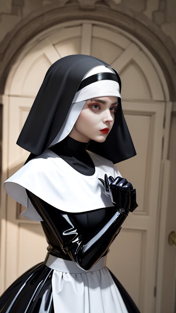  masterpiece, best quality, nun, evil, latex,