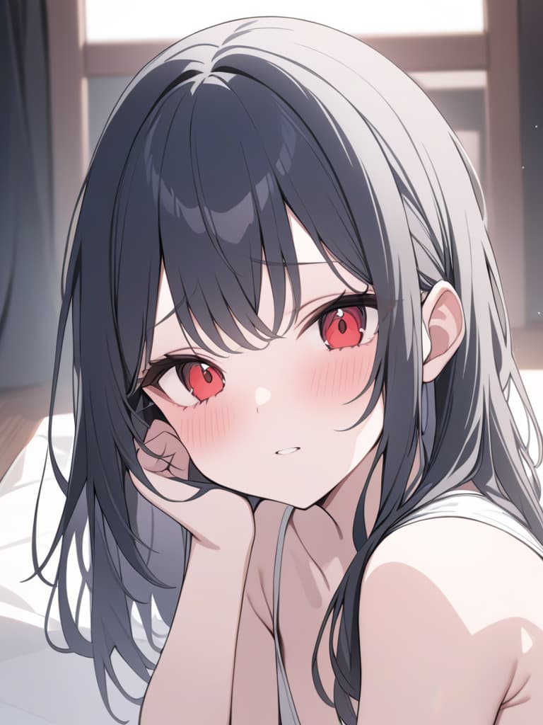  two dumpling hair, hairstyle are 2 dumplings, girls, cute, black hair, red eyes, shy, masterpiece, best quality,8k,ultra detailed,high resolution,an extremely delicate and beautiful,hyper detail