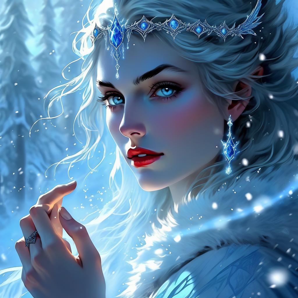  ethereal fantasy concept art of ((i am the sword's dream, farewell flame)), the raven's food. ((and you will dance with me from now on, youngest son of the king)) .((winter sun)). incredibly beautiful, ((blue white, as if moulded from snow)) . ((her scarlet lips trembled, her coal lashes fluttered)) , her fingers reached for (a string of pearl beads)). (style):fantasy, fairy tale, scottish legends, high quality, close up, ice, wind, blizzard.fine, fine fractal glitter bright ice line ink sketch on black background, (ice pixie silhouette:1.3), ice outline outline, snowflake outline, ice pixie with snow wings. (ice colour):pearl grey,grey white,pearl blue,snow white. . magnificent, celestial, ethereal, painterly, epic, majestic, magical, fan