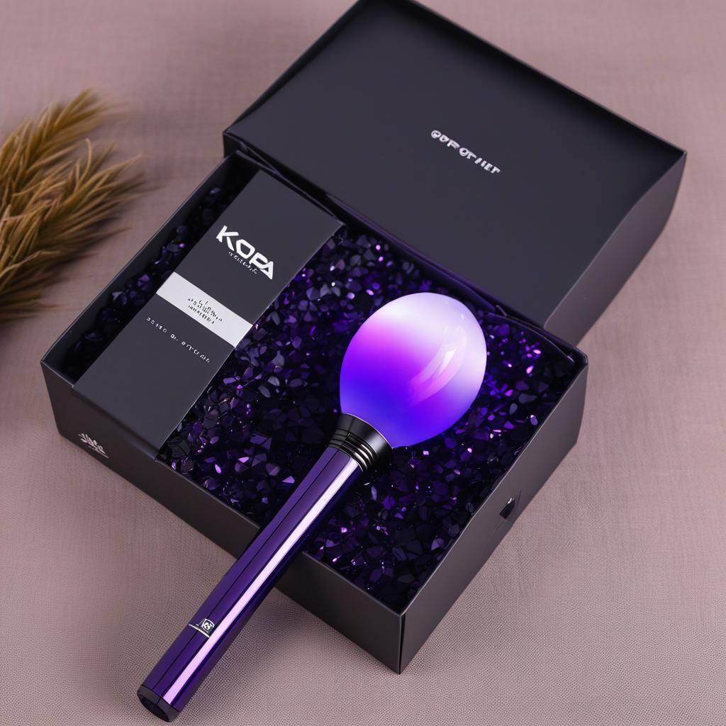  kpop gem top long lightstick dark purple concept with a box