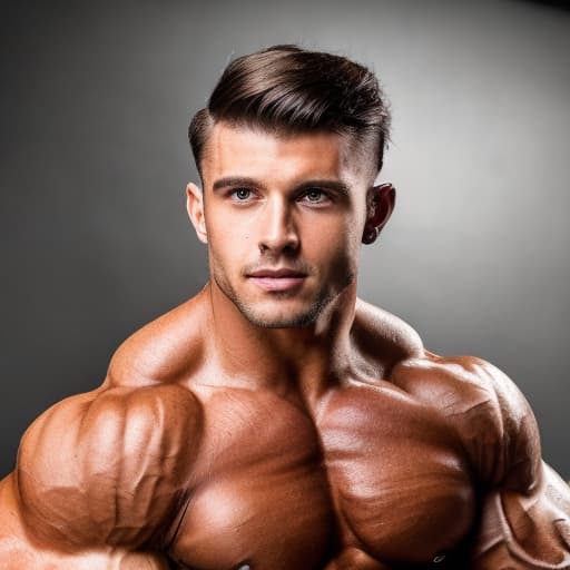 portrait+ style IFBB star bodybuilder queer brunette hunk dude face