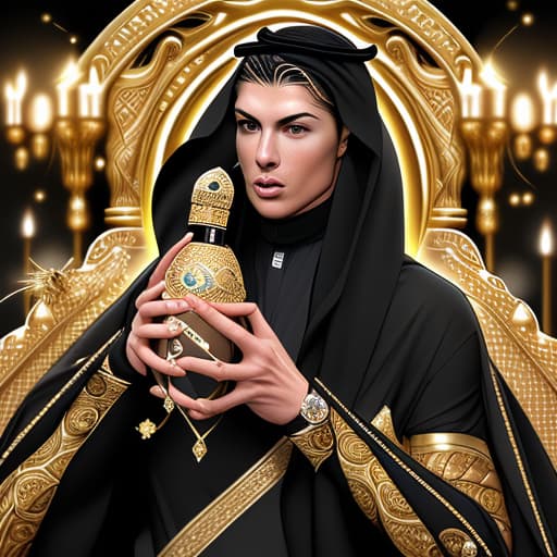  Black and gold Arabic perfume bottle with inspiration of Cristiano Ronaldo in Saudi Arabia