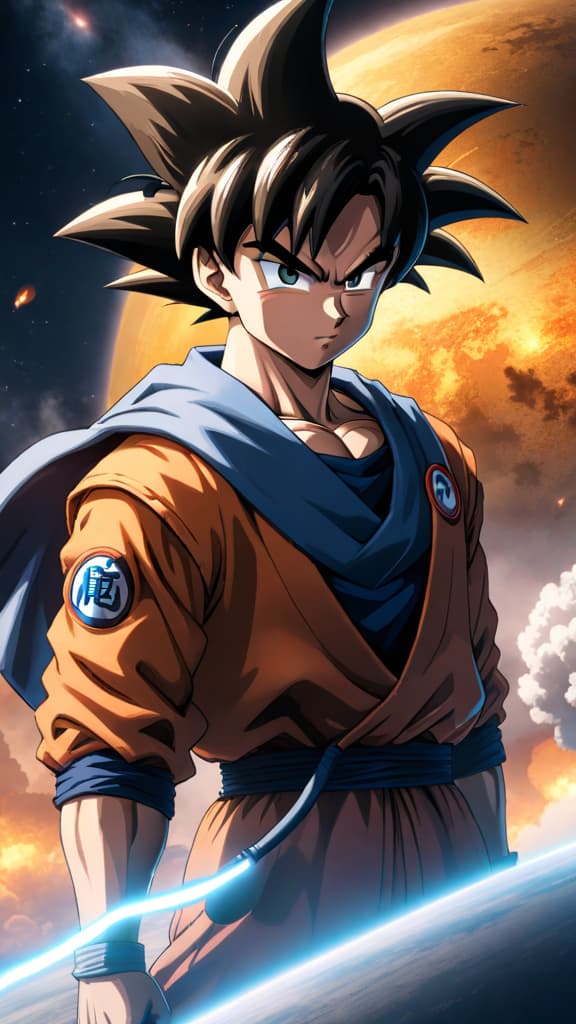  anime art, young goku from dragon ball hijacks a spaceship with determination to warn his people hyperrealistic, full body, detailed clothing, highly detailed, cinematic lighting, stunningly beautiful, intricate, sharp focus, f/1. 8, 85mm, (centered image composition), (professionally color graded), ((bright soft diffused light)), volumetric fog, trending on instagram, trending on tumblr, HDR 4K, 8K