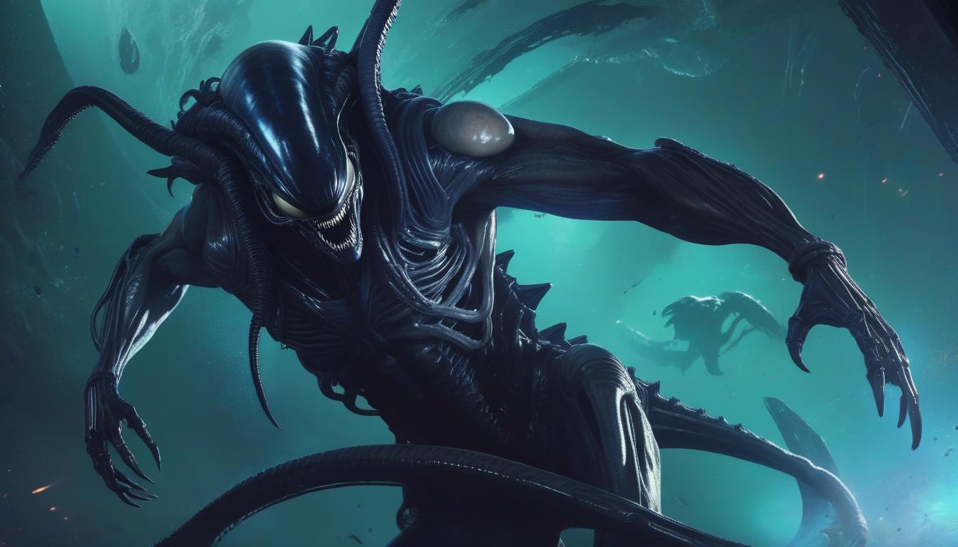  xenomorph, monster, space, realism, horror, bio, mechanics, ancient egypt