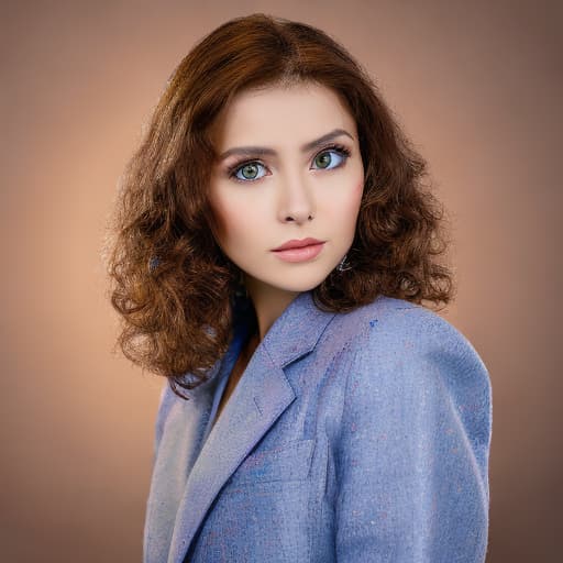 portrait+ style Russian queer TV actress brunette female face