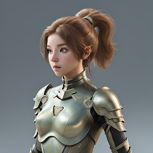  girl, human nature, wearing biological armor, shell, fully enclosed helmet, (solo: 1.5), dynamic, best quality, masterpiece, c4d, ponytail.