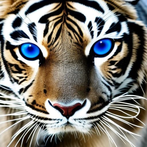  A robotic tiger with glowing eyes and metallic fur. Apply the Following Styles Mail Art hyperrealistic, full body, detailed clothing, highly detailed, cinematic lighting, stunningly beautiful, intricate, sharp focus, f/1. 8, 85mm, (centered image composition), (professionally color graded), ((bright soft diffused light)), volumetric fog, trending on instagram, trending on tumblr, HDR 4K, 8K