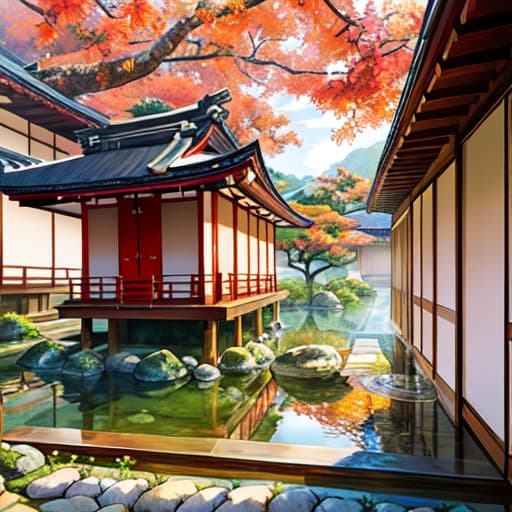  master piece , best quality,temples in kyoto landscapes