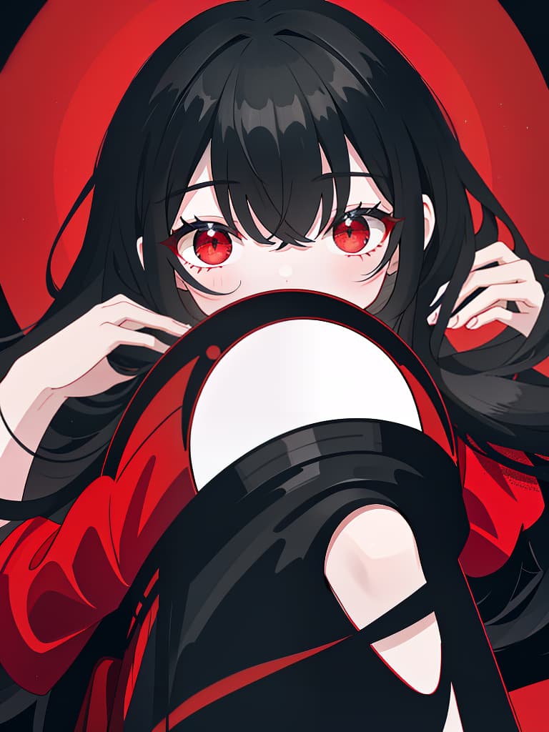  black hair, red hanging skirt, masterpiece, best quality,8k,ultra detailed,high resolution,an extremely delicate and beautiful,hyper detail