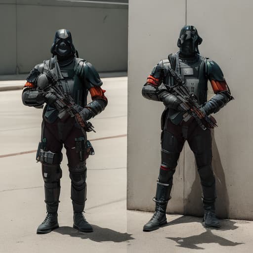 analog style Human crow hybrid elite soldier in cyborg gear during a heavy nuclear battle