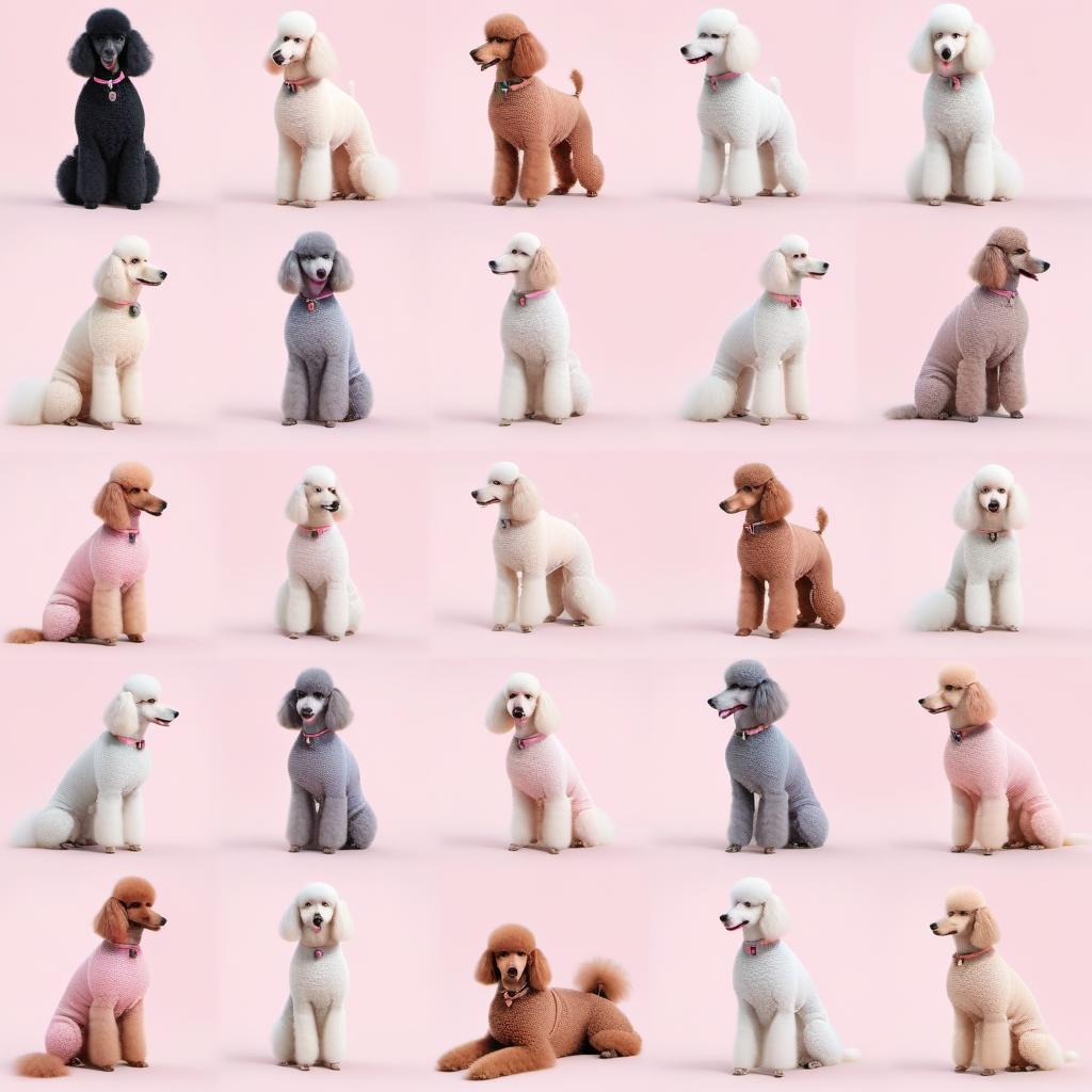  Poodles hyperrealistic, full body, detailed clothing, highly detailed, cinematic lighting, stunningly beautiful, intricate, sharp focus, f/1. 8, 85mm, (centered image composition), (professionally color graded), ((bright soft diffused light)), volumetric fog, trending on instagram, trending on tumblr, HDR 4K, 8K