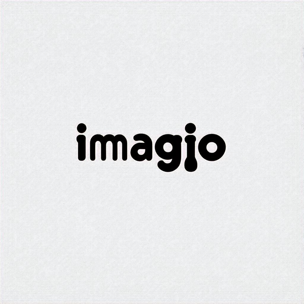  design a logo icon for ai image generation website name "imagiqo" i want icon in minimal design with typography way, black and white color