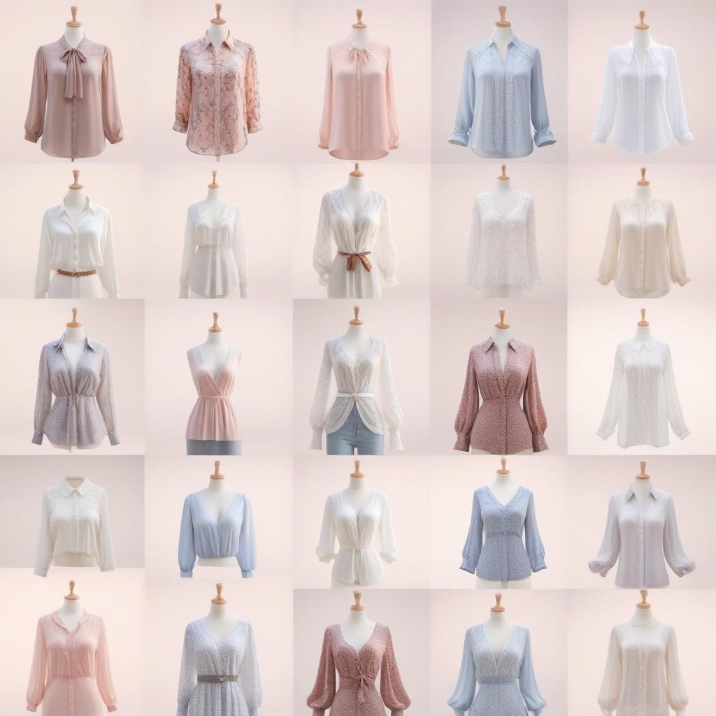  Beautiful blouses hyperrealistic, full body, detailed clothing, highly detailed, cinematic lighting, stunningly beautiful, intricate, sharp focus, f/1. 8, 85mm, (centered image composition), (professionally color graded), ((bright soft diffused light)), volumetric fog, trending on instagram, trending on tumblr, HDR 4K, 8K