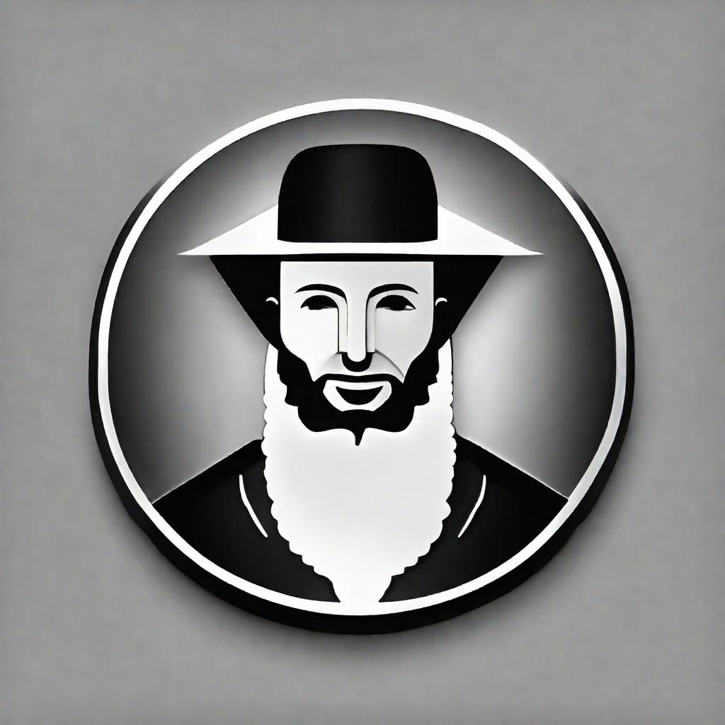  app icon of an ultra orthodox jew full body icon black and white