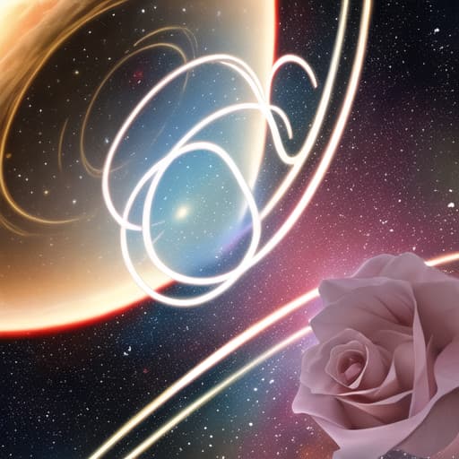  Roses falling into space and galaxies