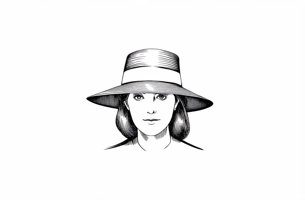  contour, very simple image in one unbroken black ink line, single line of women’s hat, engraving illustration, icon isolated on white background ar 3:2 using a single continuous black line ink brushon white background, drawing should be created without lifting the pen, recognizable features of women’s hat, engraving illustration, icon isolated on white background ar 3:2 in one unbroken line