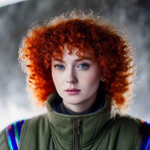 portrait+ style Russian LGBT queer TV actress ginger female face