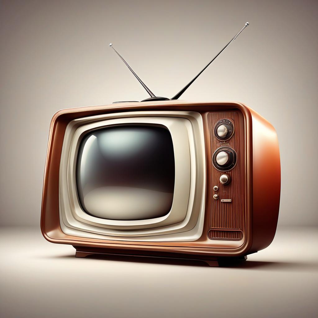  retro style. semi realistic 3d tv. smooth, stylized shapes, slightly exaggerated proportions, with soft curves. isolated on a white background without shadows. realistic visualization of vector objects. feeling of realism, while maintaining a stylized look. excellent detail, excellent quality. realism.