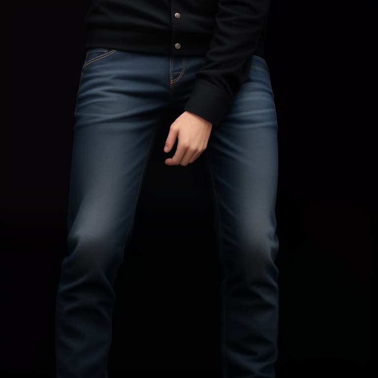  A man wearing blue jeans