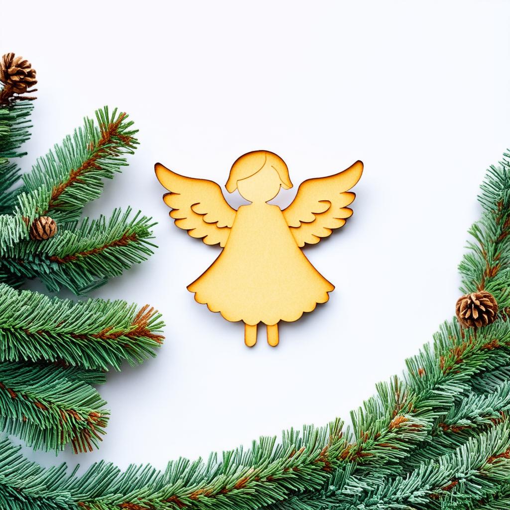  professional detailed photography, paper cut cute christmas angel on solid white background, pastel shades , (muted colors, dim colors, soothing tones), (vsco:0.3)