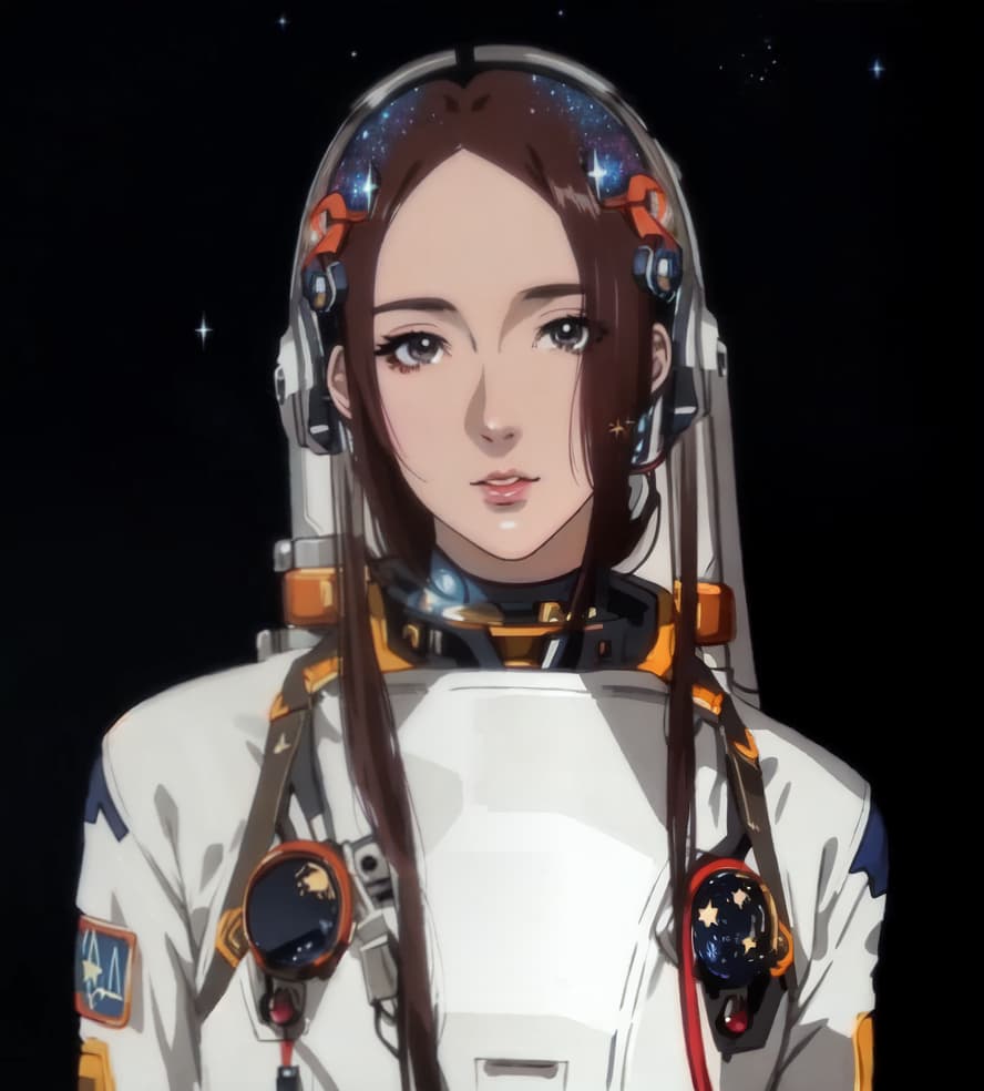  anime style, astronaut in space, fully detailed outer space background with stars, galaxies, nebulae, vibrant colors, wearing detailed space suit, cosmic scene, highly detailed spacesuit, complete space environment, clothing replace, space suit hyperrealistic, full body, detailed clothing, highly detailed, cinematic lighting, stunningly beautiful, intricate, sharp focus, f/1. 8, 85mm, (centered image composition), (professionally color graded), ((bright soft diffused light)), volumetric fog, trending on instagram, trending on tumblr, HDR 4K, 8K