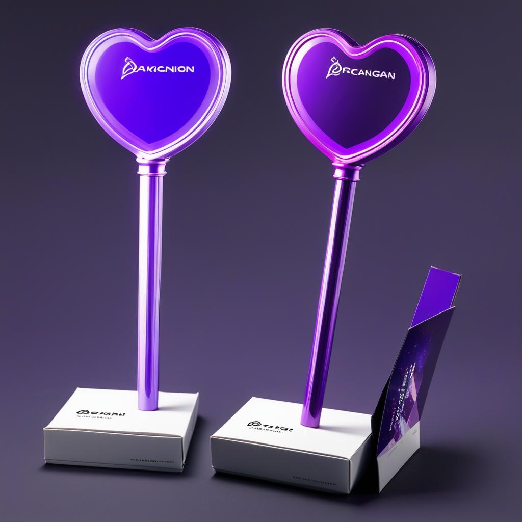  kpop long lightstick dark purple concept with a box