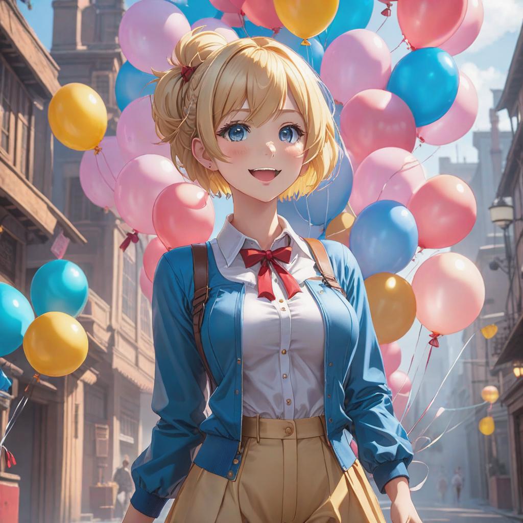  cute, young, , short blonde hair, gles, tiny s, , feet, toes, balloons, blue balloons, pink balloons, oons, balloons, balloon , looner, happy, , ((anime)) hyperrealistic, full body, detailed clothing, highly detailed, cinematic lighting, stunningly beautiful, intricate, sharp focus, f/1. 8, 85mm, (centered image composition), (professionally color graded), ((bright soft diffused light)), volumetric fog, trending on instagram, trending on tumblr, HDR 4K, 8K