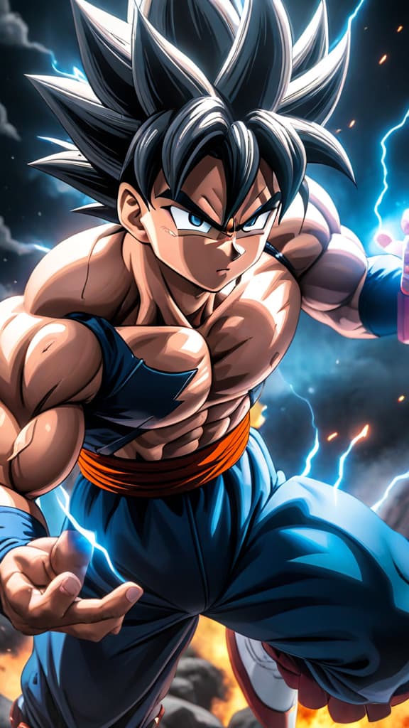  anime art: goku sees his father, bardock, during his ultra instinct transformation, symbolizing his saiyan heritage. hyperrealistic, full body, detailed clothing, highly detailed, cinematic lighting, stunningly beautiful, intricate, sharp focus, f/1. 8, 85mm, (centered image composition), (professionally color graded), ((bright soft diffused light)), volumetric fog, trending on instagram, trending on tumblr, HDR 4K, 8K