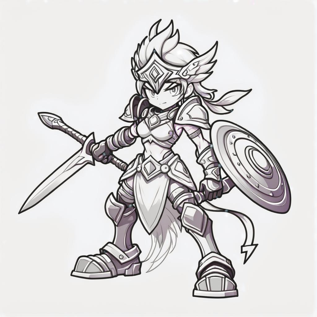  line art drawing warrior character from platformer game, same nightmare. anime style . professional, sleek, modern, minimalist, graphic, line art, vector graphics