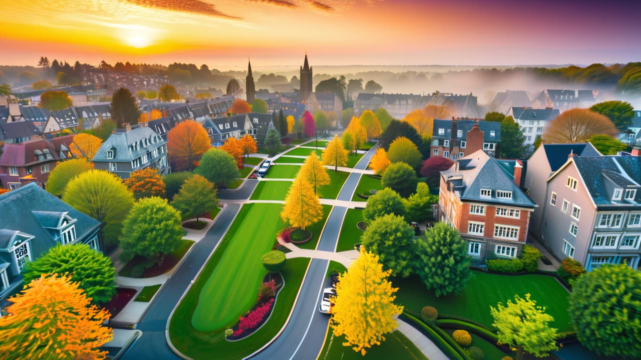  a breathtaking aerial view of a vibrant cityscape at sunset, with a drone hovering above capturing stunning landscapes, bustling streets, and lush parks, showcasing the beauty and versatility of drone photography in various environments. hyperrealistic, full body, detailed clothing, highly detailed, cinematic lighting, stunningly beautiful, intricate, sharp focus, f/1. 8, 85mm, (centered image composition), (professionally color graded), ((bright soft diffused light)), volumetric fog, trending on instagram, trending on tumblr, HDR 4K, 8K