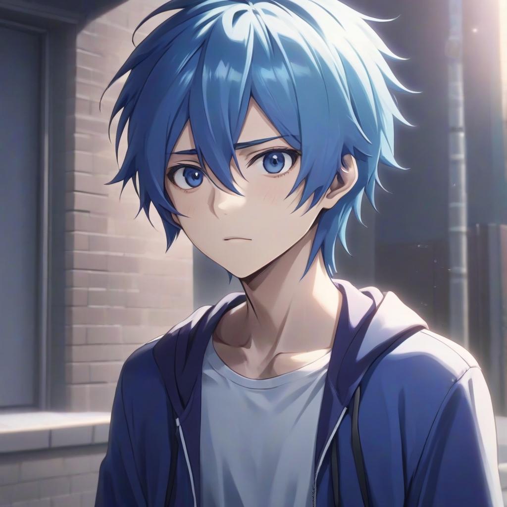  the main character, kaito hanada, an ordinary japanese student with blue hair , at the last moment before he loses consciousness, he hears a mysterious voice: "do you want to start life again?"