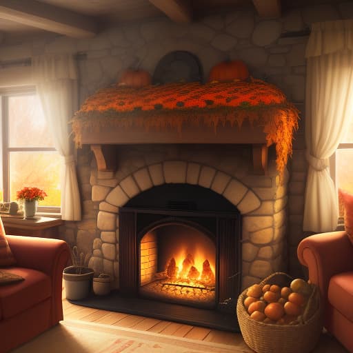  autumn is golden. cozy fireplace in the village. tomatoes, flowers.